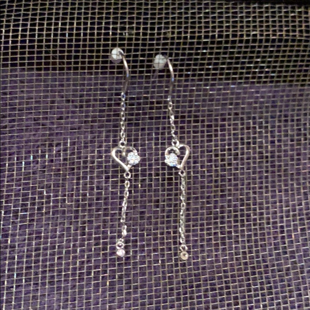 Cubic zirconia heart earrings